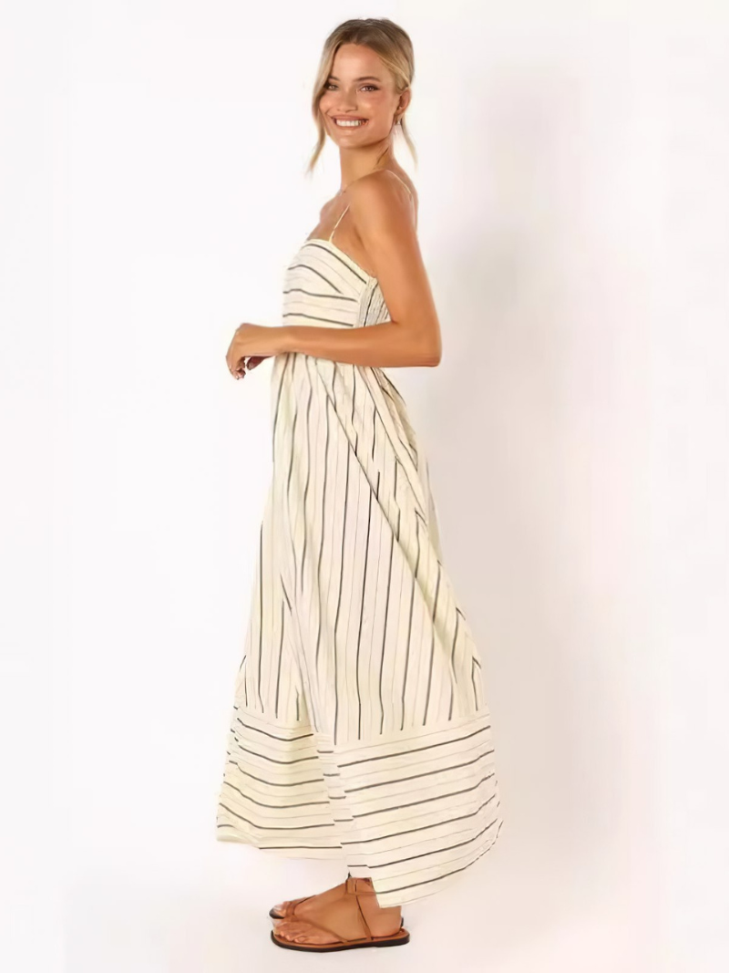 Robe Décontractée à Rayures à Bretelles Fines