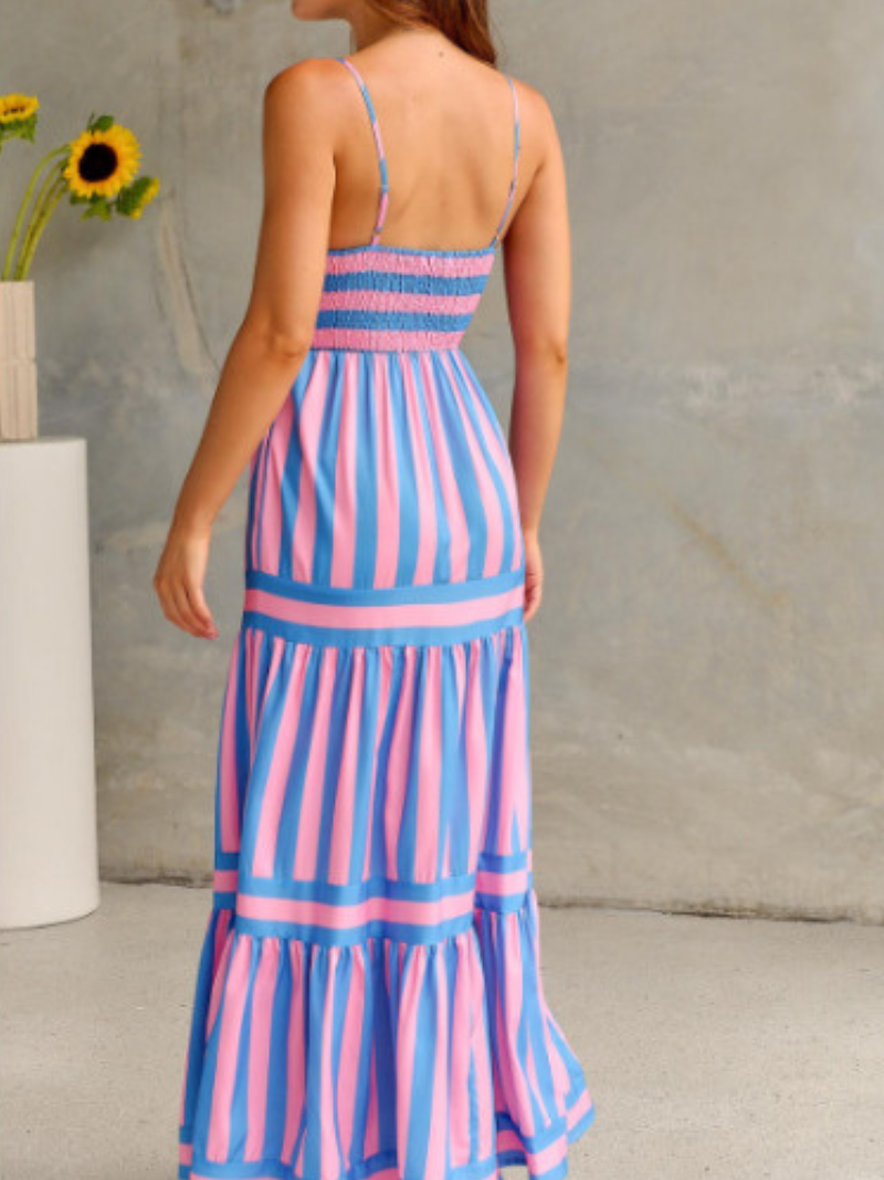 Robe Dos Nu Rayée Femme