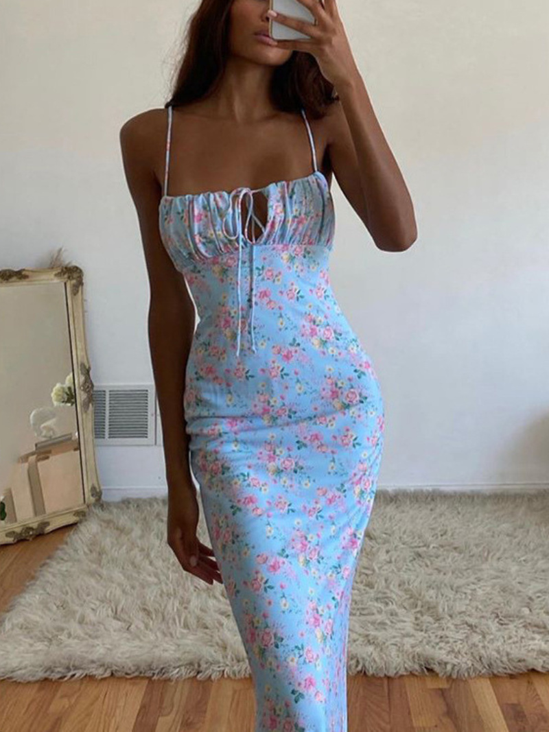 Robe Épaules Dénudées Plissée Imprimée