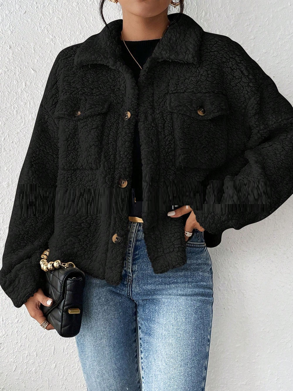 Veste Femme Courte en Peluche