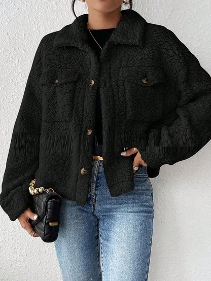 Veste Femme Courte en Peluche