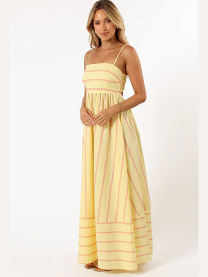 Robe Décontractée à Rayures à Bretelles Fines