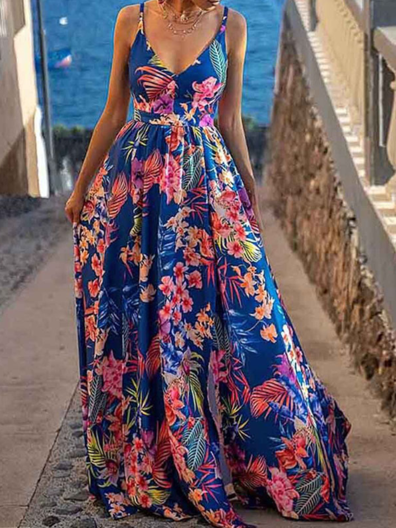 Robe Élan Chic Imprimée à Encolure V