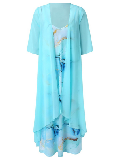 Robe Fleurie Duo Élégance 2 Pièces