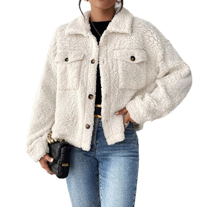 Veste Femme Courte en Peluche